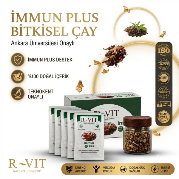 cay60lıson1 R-VIT Immun Plus Bitkisel Çay 60 LI