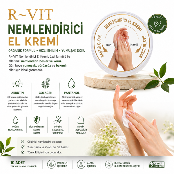 elkremiyeni R-VİT NEMLENDİRİCİ EL KREMİ