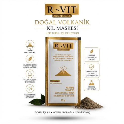R-VIT Doğal Volkanik Kil Maskesi (15 gr) (10 Adet)